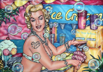 American Ice Cream 1, 2025, Acryl/Molino, 70 x 100 cm