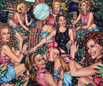 Wash & Go 4, 2025, Acryl/Molino, 100 x 120 cm